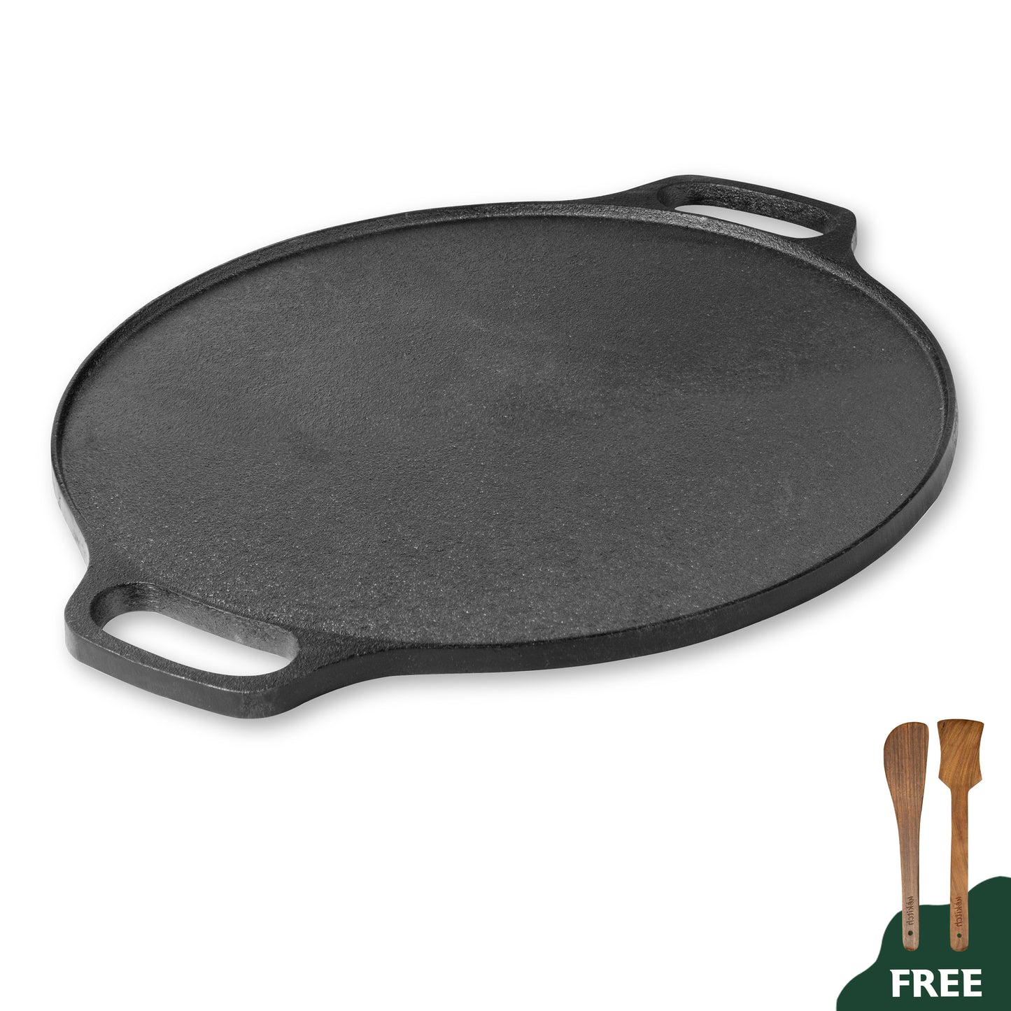 Wekitch Pre-Seasoned Cast Iron Tawa | 31cm, 2.5kg | Induction Friendly | Nonstick & Toxin-Free | No Chemical Coating | Perfect for Dosa/Chapati