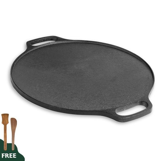 Wekitch Pre-Seasoned Cast Iron Tawa | 31cm, 2.5kg | Induction Friendly | Nonstick & Toxin-Free | No Chemical Coating | Perfect for Dosa/Chapati