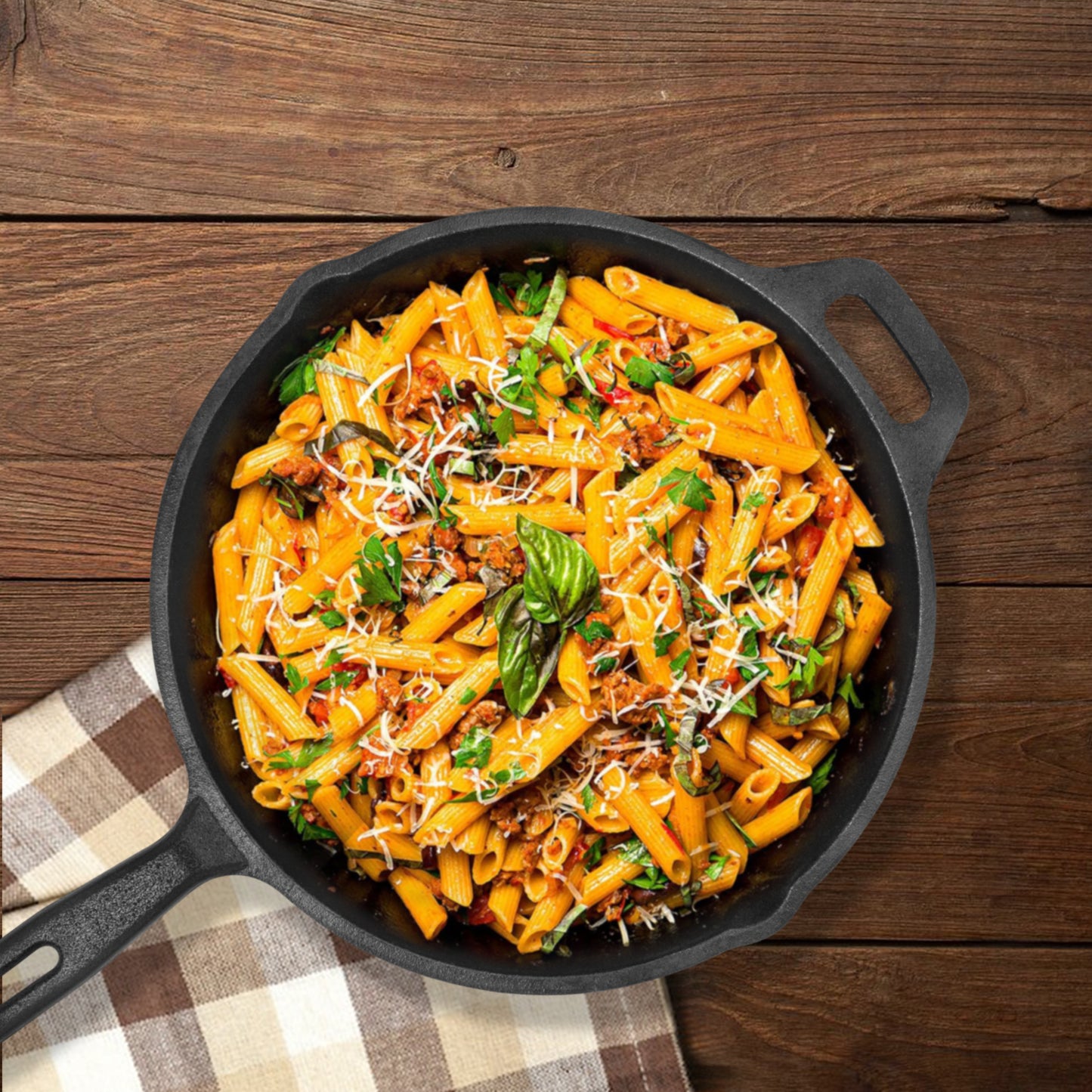 Wekitch cast iron frying pan – pre-seasoned, induction compatible skillet