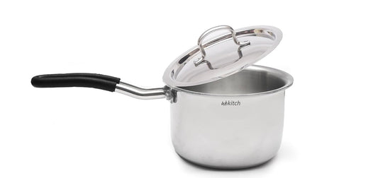 Wekitch TriPly Stainless Steel 18 cm Milkpan/Saucepan, Stay Cool Cast Handle, Food Safe, Durable, Even Heat Distribution, Dishwasher Safe, Induction and Gas Stove Ready